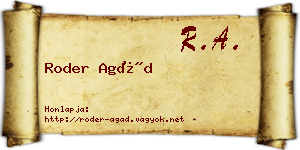Roder Agád névjegykártya
